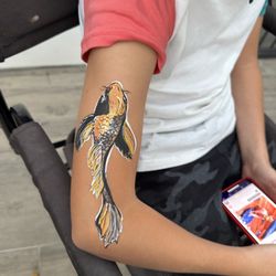Kate's Face Painting - Custom design for my little client who will be competing in a swimming competition