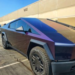 Cybertruck gloss dark Purple/Blue full wrap.