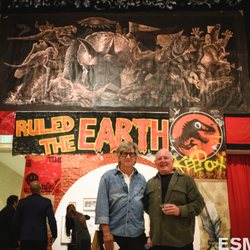 ArtLab21 Foundation - Rick Carter with Guest infront of Jurrasic Art.