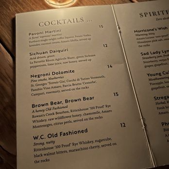 WC Harlan - Cocktail menu - Speakeasies Near Me - Baltimore, Maryland