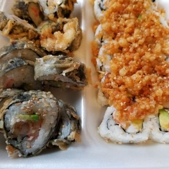 Beijing - Two different types of sushi, one with tempura friend and another with crunch on top. - Chinese Near Me - Elsa, Texas Beijing - Two different types of sushi, one with tempura friend and another with crunch on top. - Chinese Near Me - Elsa, Texas