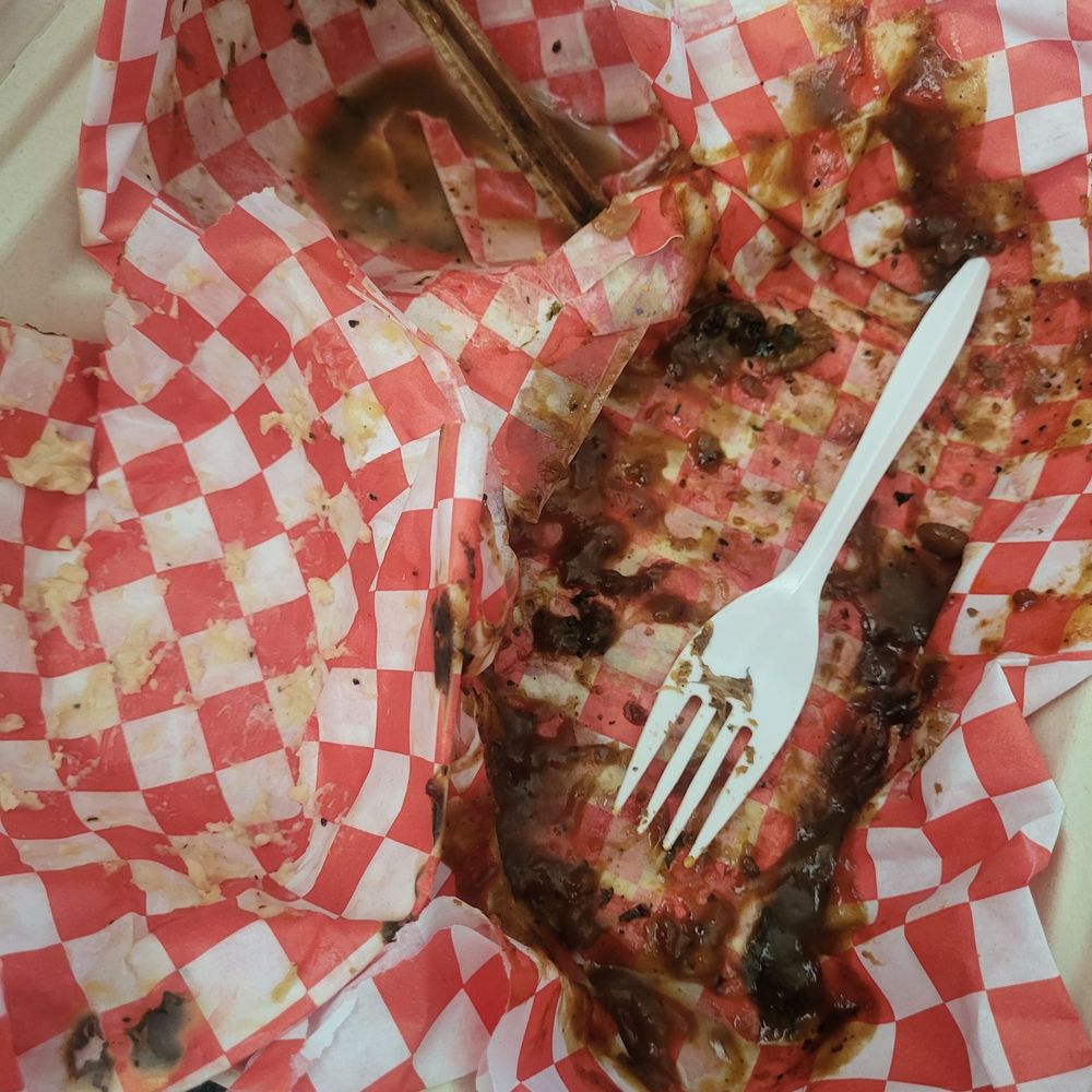 Plate CLEANED! This was the rib platter Plate CLEANED! This was the rib platter