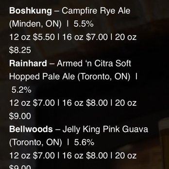 Ashburnham Ale House - Beer on tap (rotating) - Cafes Near Me - Peterborough, Ontario