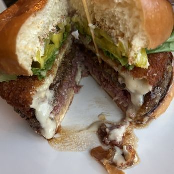Odd Duck - Beautiful aged wagyu burger with melty fried beer cheese - American Near Me - Austin, Texas