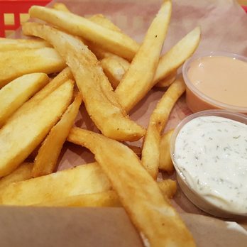 Berlins - Steak fries. Hot and crispy. Salted well. Garlic parmesan and Fancy sauce on the side - Bubble Tea Near Me - Los Angeles, California