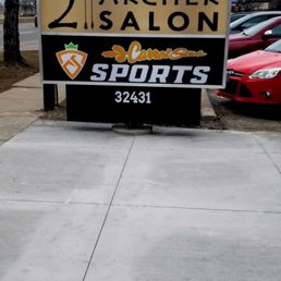 Exterior outside entrance of Spectacular Signs - 2 Archer Salon & Carrot Stick Sports Sign made by Mike @ Spectacular signs - Westland, Michigan Exterior outside entrance of Spectacular Signs - 2 Archer Salon & Carrot Stick Sports Sign made by Mike @ Spectacular signs - Westland, Michigan