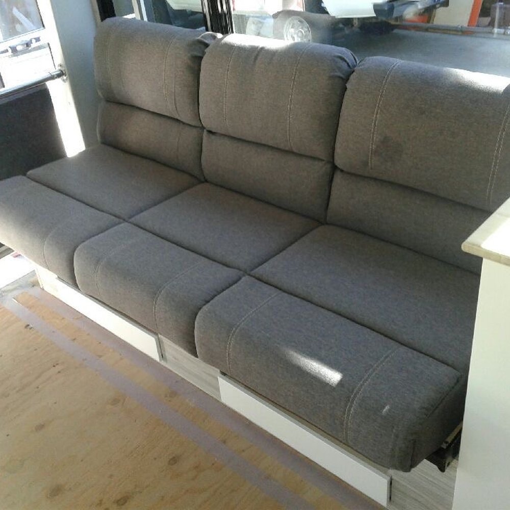 Retro Odyssey - Progress photo of sleeper sofa - RV Repair Near Me Retro Odyssey - Progress photo of sleeper sofa - RV Repair Near Me