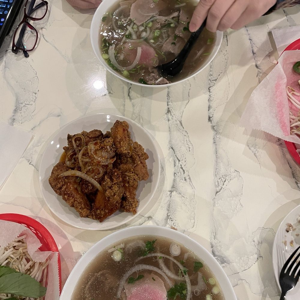 Pho Pho Eye of Round Steak and Meatball, Fried Chicken Wings (with special house sauce)