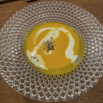 Himitsu - Pumpkin soup 1st course of omakase - Sushi Bars Near Me - La Jolla, California