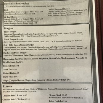 Tiny's Burger Barn - Menu from June 2021 - Burgers Near Me - Tatum, New Mexico