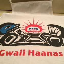 Crossroads Hospice Society Thrift Store - .. the apron - sea otter & sea urchin - Haida drawing of natural sea event.