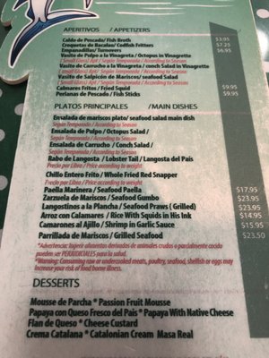 Menu photo 4 Tasca El Pescador San Juan, PR Menu photo 4 Tasca El Pescador San Juan, PR