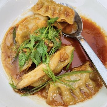 Rooftop - Dumplings ( steamed pork, trumpet mushroom, tamari broth ) - New American Near Me - Walnut Creek, California Rooftop - Dumplings ( steamed pork, trumpet mushroom, tamari broth ) - New American Near Me - Walnut Creek, California