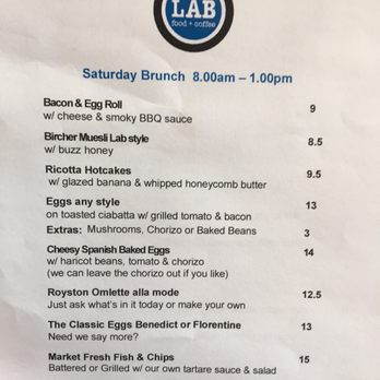 The Lab - New menu - October '17 - Coffee & Tea Near Me - Royston Park, SA