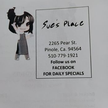 Sue’s Place - Address - Breakfast & Brunch Near Me - Pinole, California Sue’s Place - Address - Breakfast & Brunch Near Me - Pinole, California