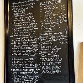 Naminohana - Availability changes daily; x-checked items are unavailable. - Sushi Bars Near Me - Dallas, Texas