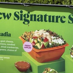 Salad and Go - Arcadia- Apples, goat cheese, crispy onions, candied pecans, dried cranberries, mixed greens, choice of protein. STRAWBERRY GINGER