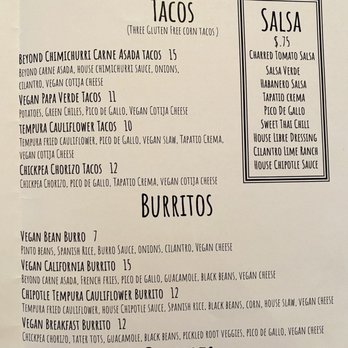 Dilla Libre Uno - Vegan menu - Tacos Near Me - Phoenix, Arizona
