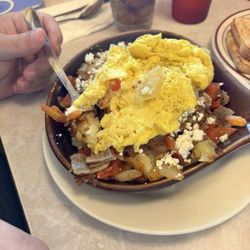 Sugar Bowl - This was the Greek skillet, it had eggs, Gyro meat, feta, fries and grilled veg.