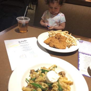 Bazille at Nordstrom - Our yummy food & my daughter playing with crayons - New American Near Me - Palo Alto, California