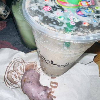 Day & Night Donuts - Blueberry glazed donut and Horchata Boba - Donuts Near Me - Huntington Park, California Day & Night Donuts - Blueberry glazed donut and Horchata Boba - Donuts Near Me - Huntington Park, California