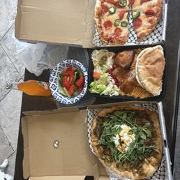 Zaatar and lebene manakeesh Half a rotisserie chicken with rice hummus and slaw salad Hot peppers pepperoni manakeesh Zaatar and lebene manakeesh Half a rotisserie chicken with rice hummus and slaw salad Hot peppers pepperoni manakeesh