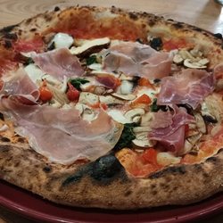 Anderson's Restaurant - Mushroom pizza with added prosciutto and roquito peppers