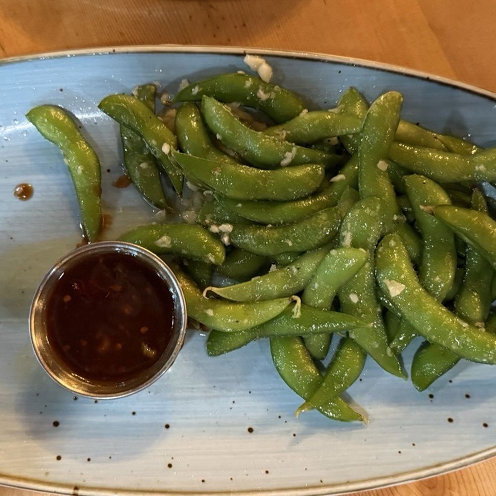 Bird & Jim - Edamame w/ garlic, citrus hoisin sauce - New American Near Me - Estes Park, Colorado Bird & Jim - Edamame w/ garlic, citrus hoisin sauce - New American Near Me - Estes Park, Colorado