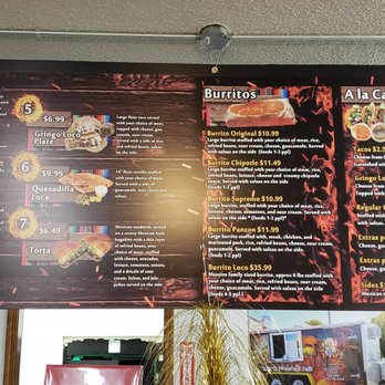 EI Taco Loco - The menu. - Mexican Near Me - Joplin, Missouri