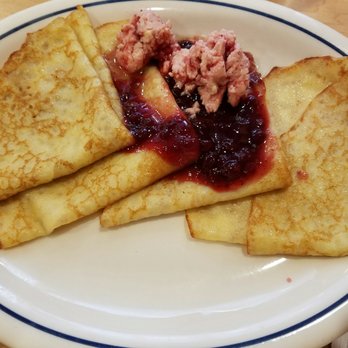 IHOP - Swedish Lingonberry Crepes - crepes topped with tart lingonberries and lingonberry butter. Delicious! - American Near Me - Lansing, Illinois