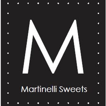 Martinelli Sweets - a black square with a white m on it - Custom Cakes Near Me