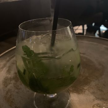 V Lounge - Tea-infused cucumber-mint vodka cocktail (creation by Rick) - New American Near Me - Solvang, California
