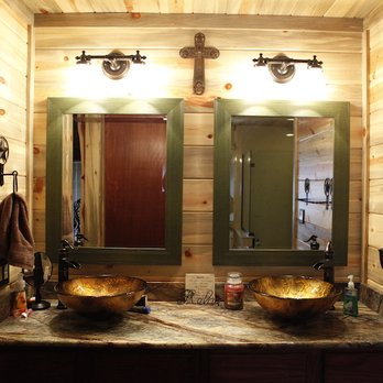 MO Construction - a bathroom with two sinks and a mirror - Interior Design Near Me MO Construction - a bathroom with two sinks and a mirror - Interior Design Near Me