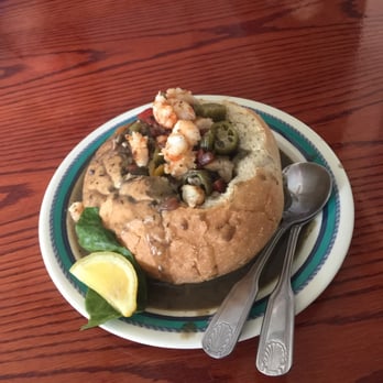 Bubba Gumbo's - Homemade seafood gumbo! This dish is amazing! It's in a sour dough bowl!! - Seafood Near Me - Tybee Island, Georgia Bubba Gumbo's - Homemade seafood gumbo! This dish is amazing! It's in a sour dough bowl!! - Seafood Near Me - Tybee Island, Georgia