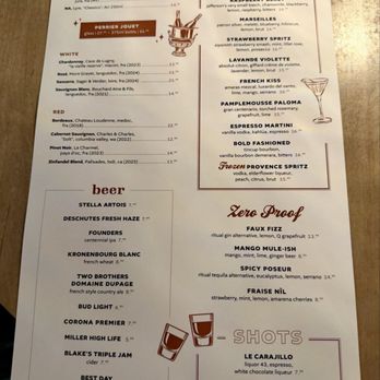 Bar La Rue - Beverage menu - Bars Near Me - Chicago, Illinois