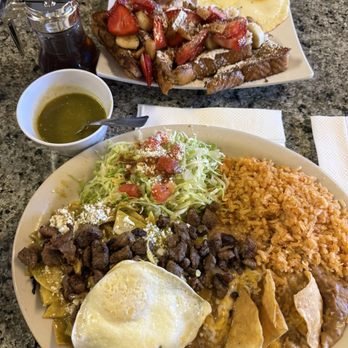 Lucy's Diner - Husband usually gets the French Toast Combo and my fav is the Chilaquiles with Carne Asada. - American Near Me - Fontana, California Lucy's Diner - Husband usually gets the French Toast Combo and my fav is the Chilaquiles with Carne Asada. - American Near Me - Fontana, California