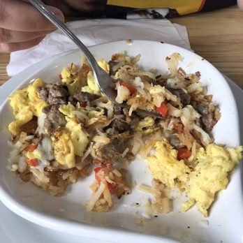 Lorenzo's Restaurant - Steak...scrambled eggs...hash browns...peppers - Breakfast & Brunch Near Me - Zion, Illinois Lorenzo's Restaurant - Steak...scrambled eggs...hash browns...peppers - Breakfast & Brunch Near Me - Zion, Illinois