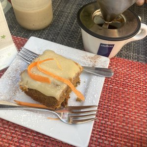 Photo of Green Door Cafe - La Jolla, CA, United States. The 'Ultimate' Carrot cake (Vegan)