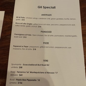 Lampo - Specials 01/20/23 - Italian Near Me - Charlottesville, Virginia