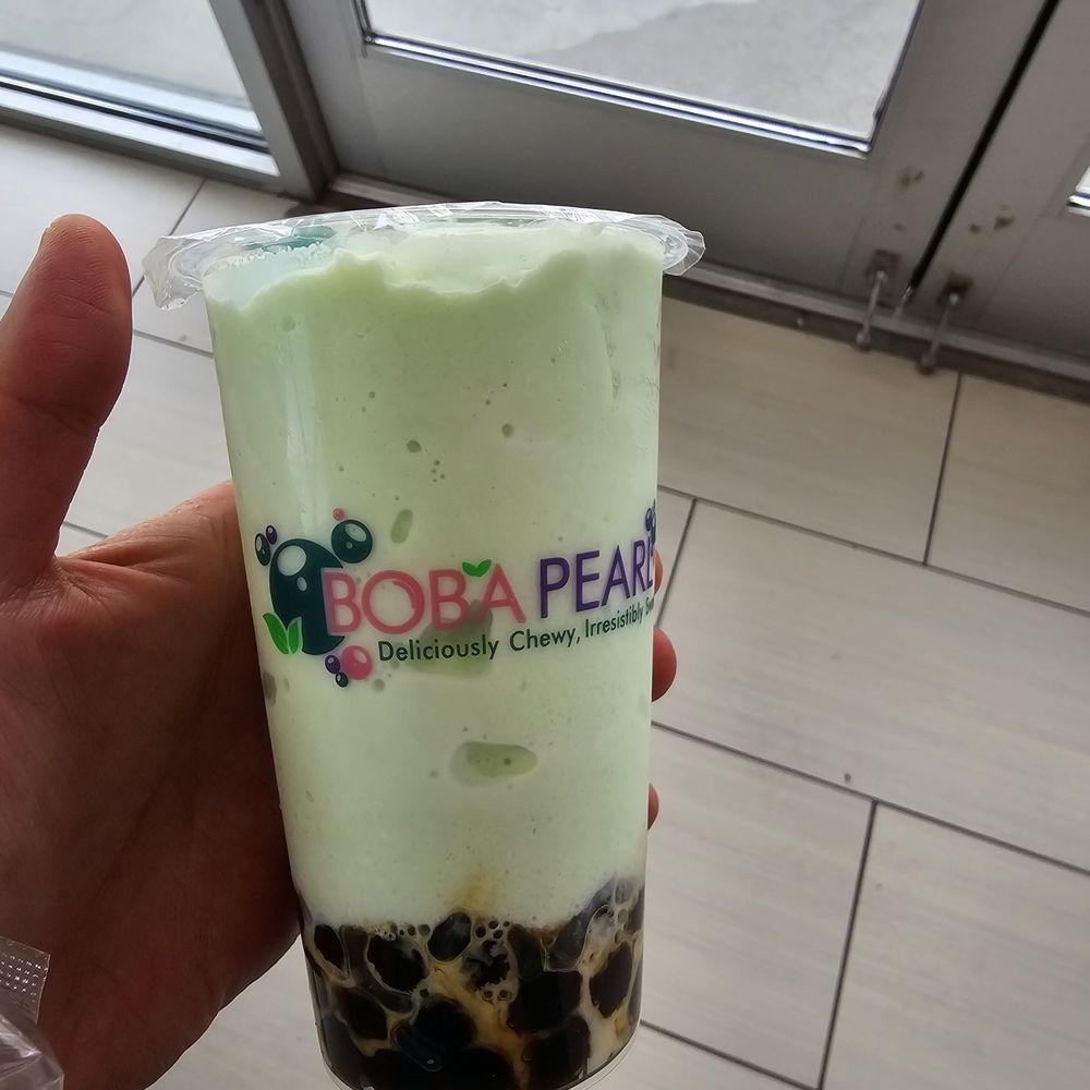 Honey dew smoothie with boba