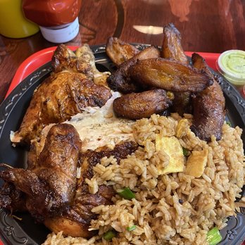 Canastas Chicken - Half chicken fried rice and plantains! - Peruvian Near Me - Henrico, Virginia