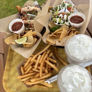 Padaro Beach Grill - Shrimp Tacos, Baja Fish Tacos, French Fries, milkshake - American Near Me - Carpinteria, California