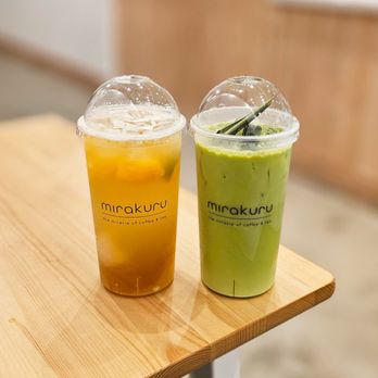 Mirakuru - Kumquat Lychee Green Tea and Green Thai Coconut Pandan Milk - Coffee & Tea Near Me - Garden Grove, California