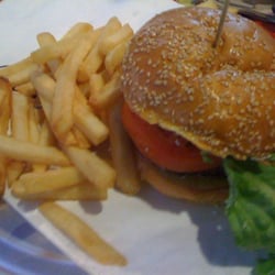 BGR Burgers Grilled Right - The Greek (lamb burger) with fries