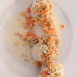 Croc'Midi - En suggestion: soles farcies aux petits légumes et crumble