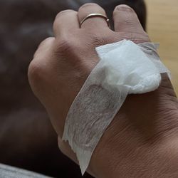 Quest Diagnostics - No proper band aid, and the awful area that was picked for the blood draw