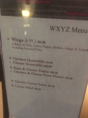 Menu photo 1 W XYZ Bar Atlanta, GA Menu photo 1 W XYZ Bar Atlanta, GA