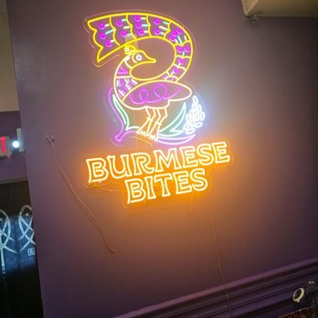 Burmese Bites - Sign inside - Burmese Near Me - Astoria, New York