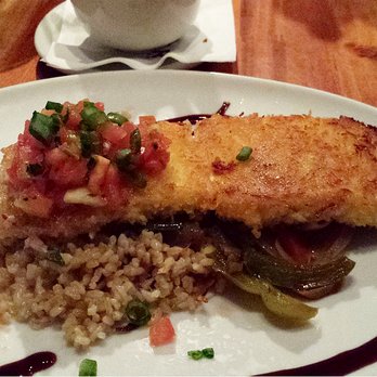 FishBar - I had the coconut crusted Mahi Mahi. It was very tasty and the brown rice is made with coconut too! - Seafood Near Me - Manhattan Beach, California
