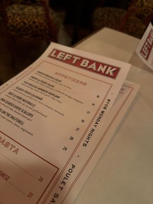 Menu photo 1 Left Bank New York, NY Menu photo 1 Left Bank New York, NY